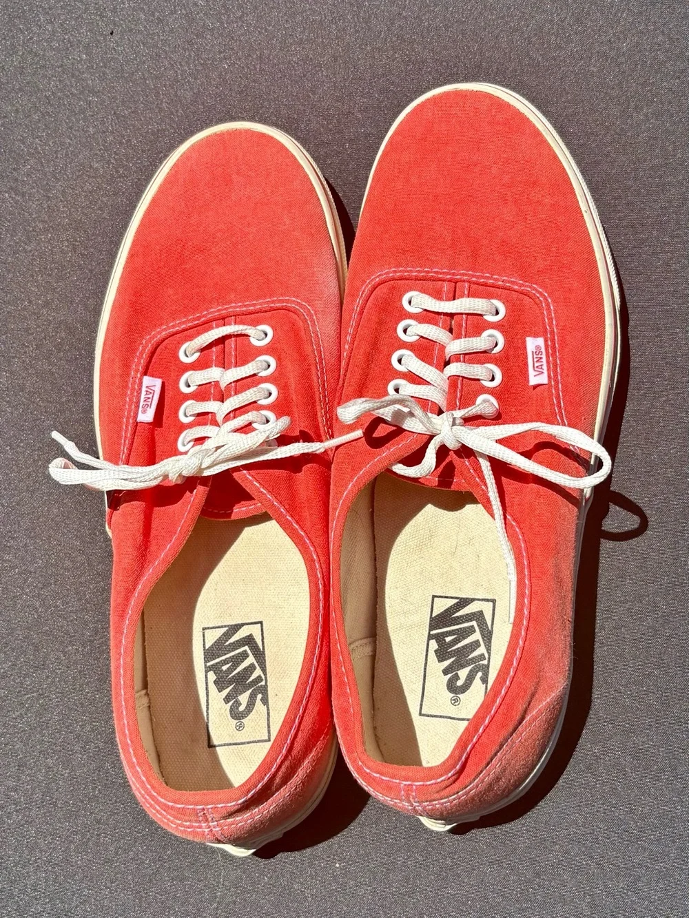 Vans Orange Canvas Low-Top Off The Wall Sneakers Men’s Size 11.5